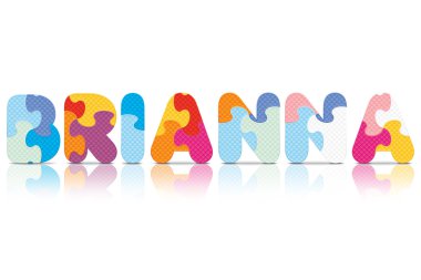 Bulmaca alfabesi ile yazılmış brianna vektör