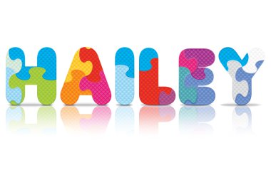 vektör hailey bulmaca alfabesi ile yazılmış