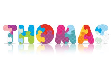 Bulmaca alfabesi ile yazılmış thomas vektör