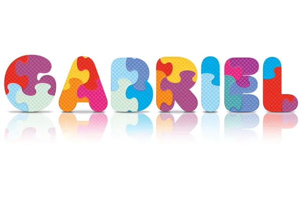 Vecteur GABRIEL écrit avec puzzle alphabet — Image vectorielle
