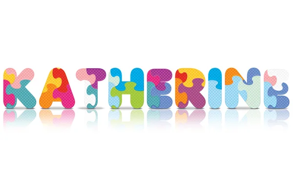 Vecteur KATHERINE écrit avec puzzle alphabet — Image vectorielle