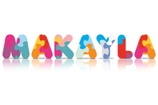 Vector MAKAYLA écrit avec puzzle alphabet — Image vectorielle