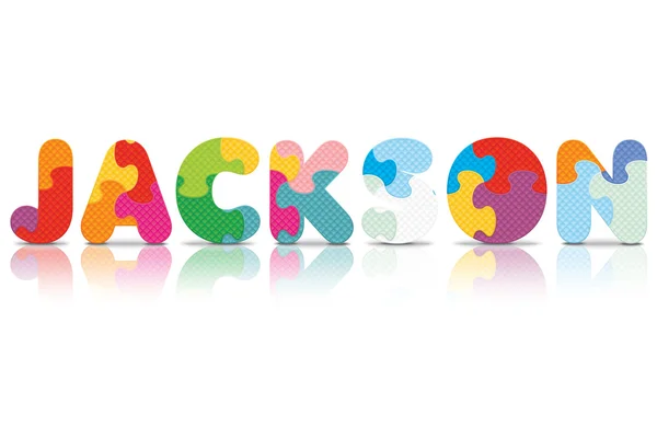 Vector JACKSON written with alphabet puzzle — Stock Vector