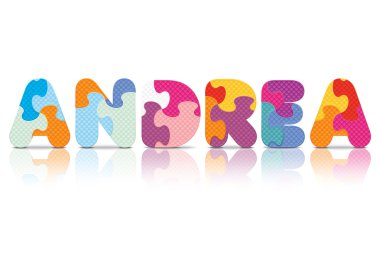 Bulmaca alfabesi ile yazılmış andrea vektör