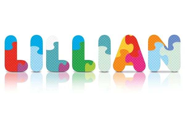 Vecteur LILLIAN écrit avec puzzle alphabet — Image vectorielle