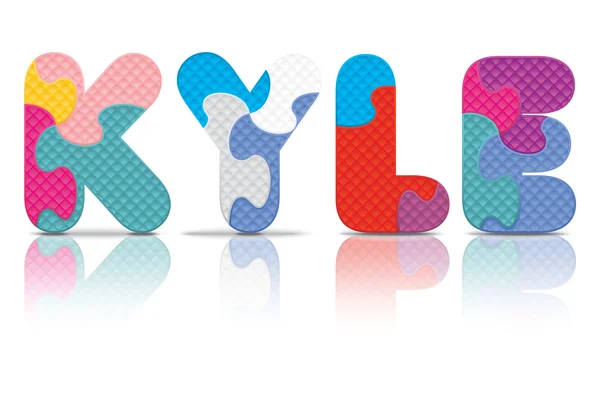 Vecteur KYLE écrit avec puzzle alphabet — Image vectorielle