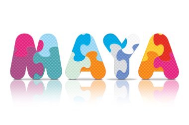 vektör maya bulmaca alfabesi ile yazılmış
