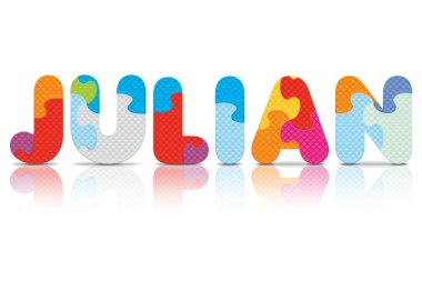 Bulmaca alfabesi ile yazılmış julian vektör