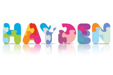 Bulmaca alfabesi ile yazılmış hayden vektör