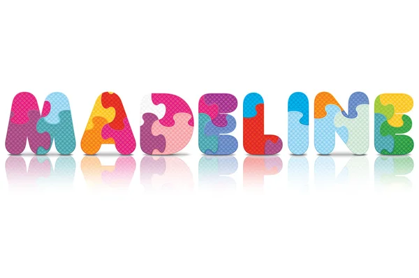 Vektor Madeline mit Alphabet-Rätsel geschrieben — Stockvektor