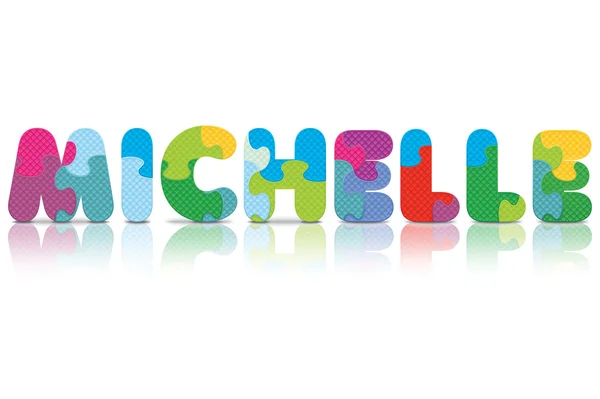 Vector MICHELLE written with alphabet puzzle — Stock Vector