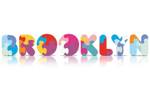 Vector BROOKLYN écrit avec puzzle alphabet — Image vectorielle