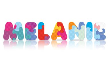 melanie bulmaca alfabesi ile yazılmış vektör