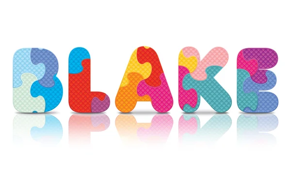 Vector BLAKE written with alphabet puzzle — Stock Vector