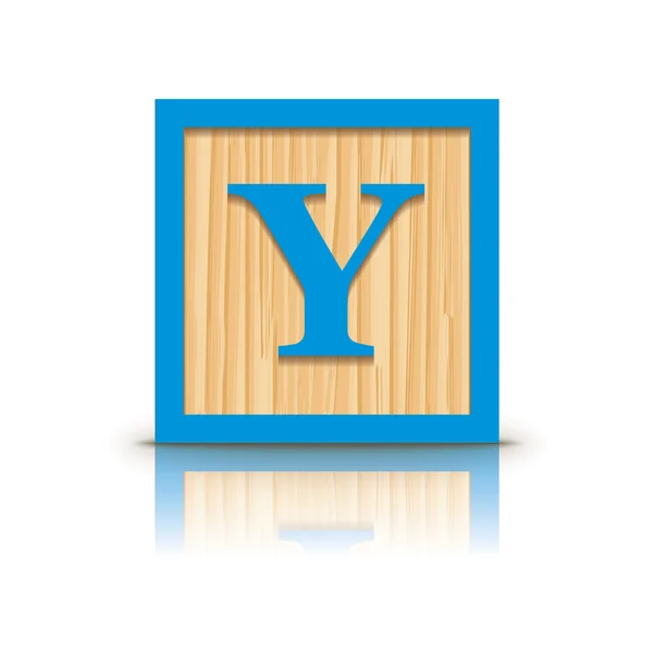 Bloc alphabet en bois lettre vectorielle Y — Image vectorielle