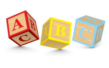 abc alfabe blokları ile yazılmış kelime