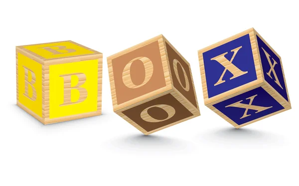 Slovo box s abeceda bloky — Stockový vektor