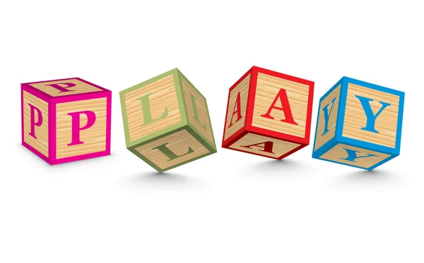 Slovní hra s bloky abeceda — Stockový vektor
