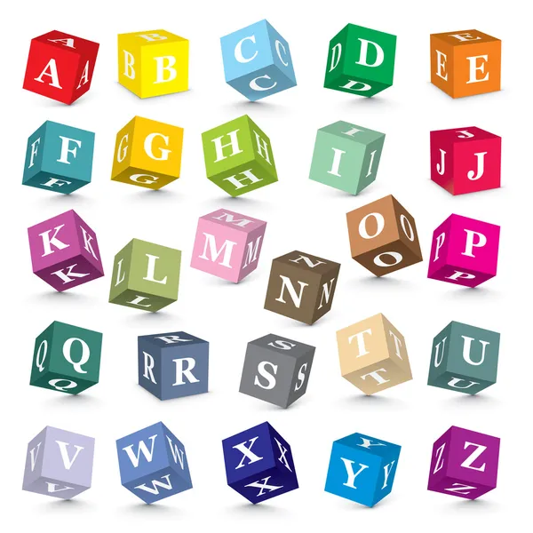 Vector alphabet blocks — Stock Vector