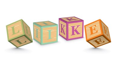 gibi kelime alfabe blokları ile yazılı