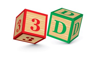3d alfabe blokları ile yazılmış kelime