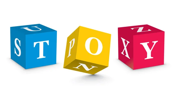 Word TOY écrit avec des blocs d'alphabet — Image vectorielle