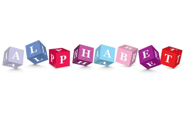 Alfabe blokları ile yazılmış sözcük alfabe — Stok Vektör