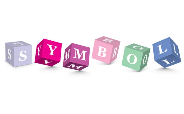 Mot SYMBOL écrit avec des blocs d'alphabet — Image vectorielle