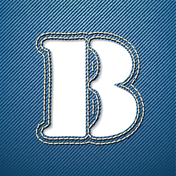 Jean en denim lettre B — Image vectorielle