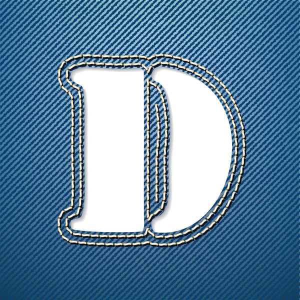 Denim jeans letra D — Archivo Imágenes Vectoriales