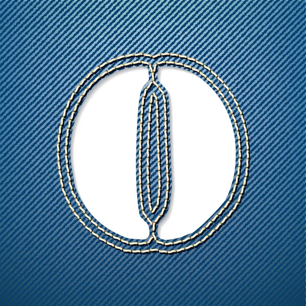 Jean en denim lettre O — Image vectorielle