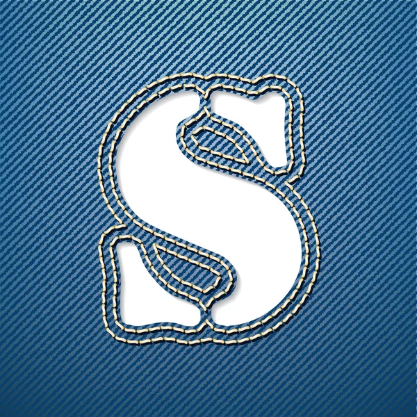 Jeans Buchstabe s — Stockvektor