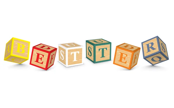 Word BETTER written with alphabet blocks — Stock Vector
