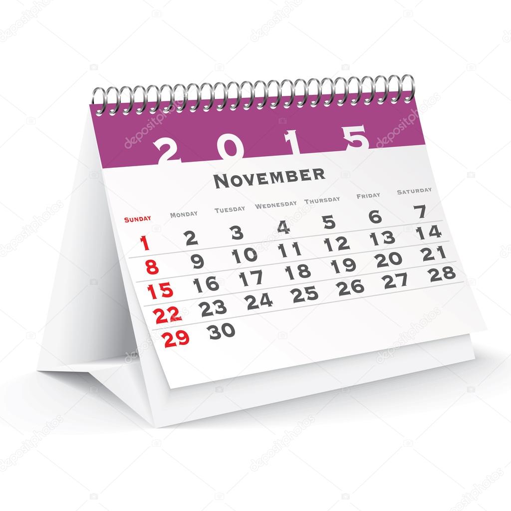 November 2015 desk calendar - vector