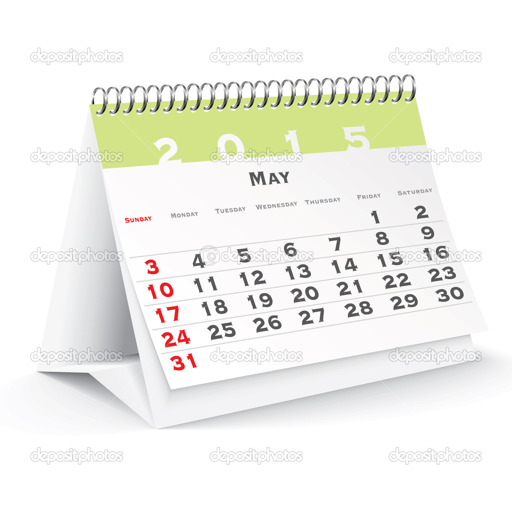 May 2015 desk calendar - vector