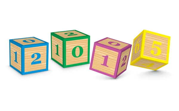 2015 год из блоков игрушек — стоковый вектор