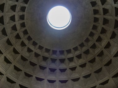 Roma 'nın Agripa Panteonu' nun iç görünümü ve okülüsü