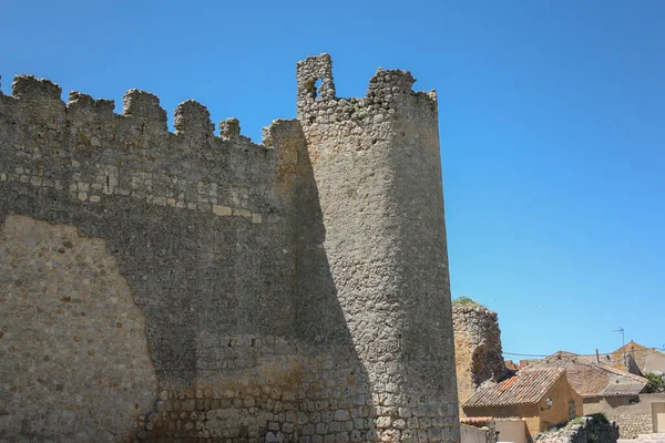 Tower Corner Medieval Wall Village Spain Sunny Spring Day — Stock Photo, Image