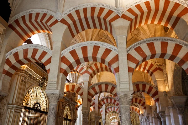 Front View Superimposed Arches Mosque Cordoba Spain — Stok fotoğraf