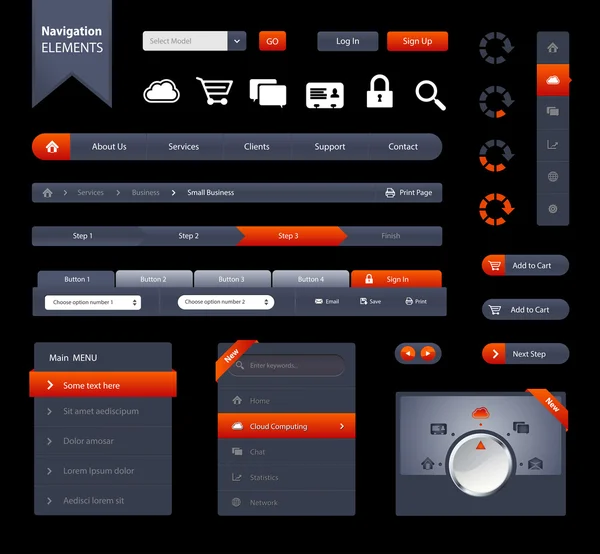 Navigatie-elementen — Stockvector