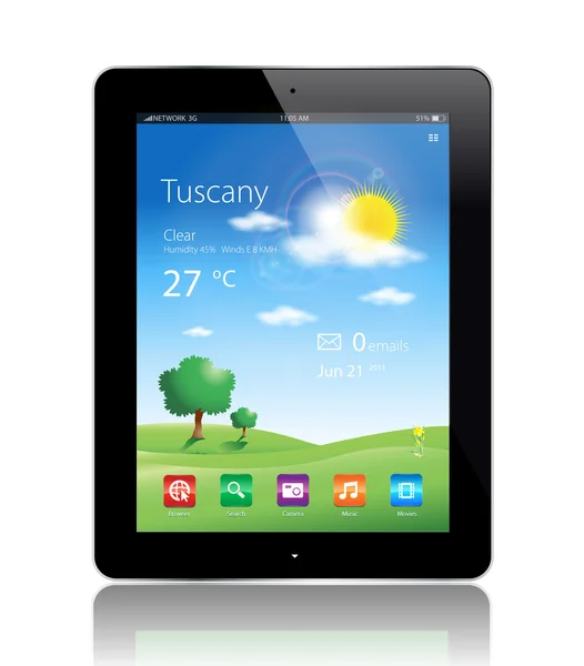 Tablet PC reizen — Stockvector