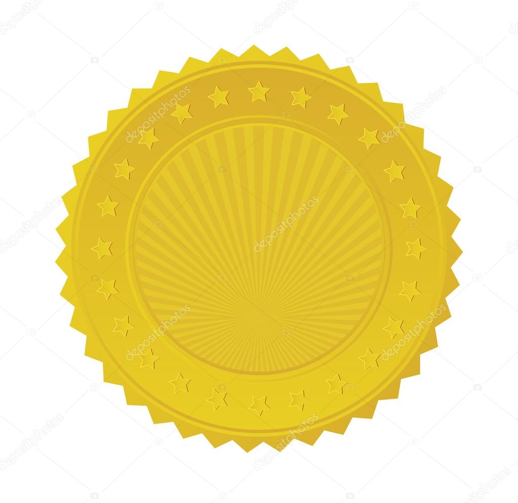 This image is a vector file representing Gold Seal Badge.
