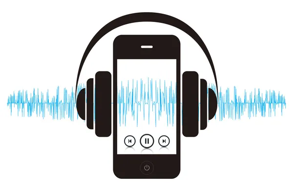 Sonido de música Smartphone — Archivo Imágenes Vectoriales