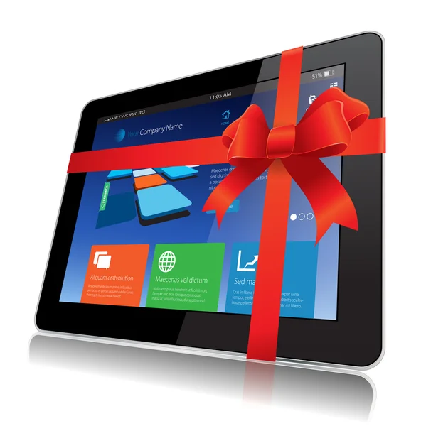 Tablet PC geschenk — Stockvector