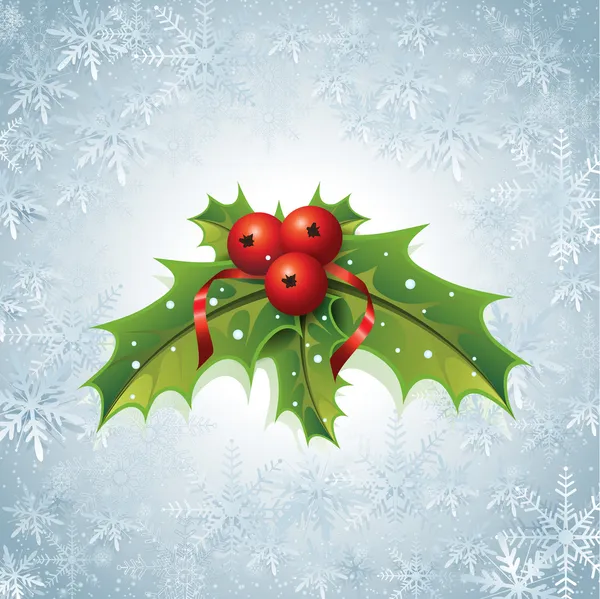 Holly Kerstmis achtergrond — Stockvector