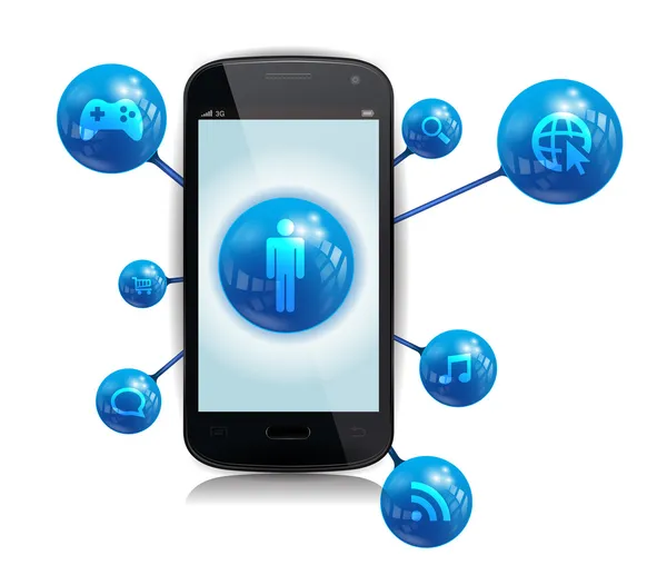 Inteligentny telefon internet aplikacje — Wektor stockowy
