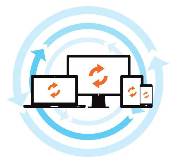 Nube sync copia de seguridad de datos — Archivo Imágenes Vectoriales