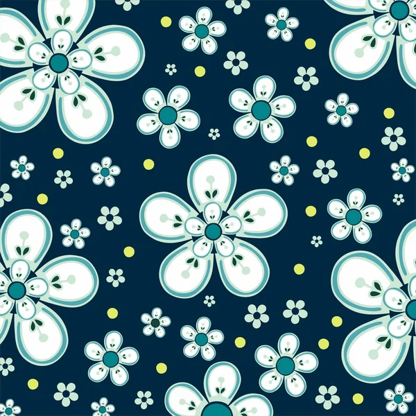 Patrón sin costura floral vectorial — Vector de stock