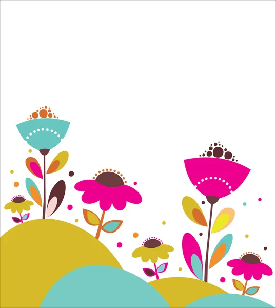 Lindo vector flores ilustración — Archivo Imágenes Vectoriales