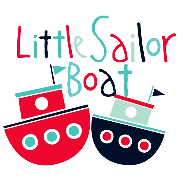 Little sailor boats — Stock Vector